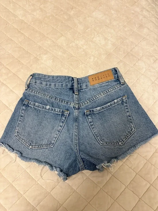 Pacsun Ripped High Waisted Denim Festival Shorts - Picture 6 of 8